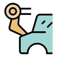 Robotic arm stamping document with speed and precision vector