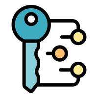 Key unlocking digital connections, secure access and data protection vector