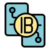 Ib logo connecting two devices symbolizing integration and blockchain technology vector