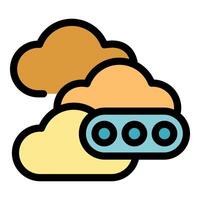Cloud computing providing secure data storage and processing power vector