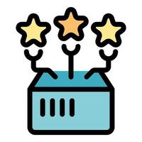 Server ranking providing excellent rating with three gold stars vector
