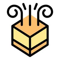 Surprise box opening with confetti and spiral streamers exploding vector
