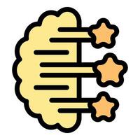 Brain generating rating stars, feedback, review, and customer satisfaction vector