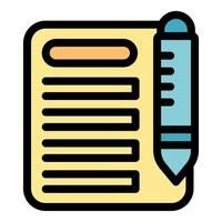Filling checklist with pen, business planning and task management vector