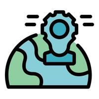 Global engineering and innovation, connecting minds and technology worldwide vector