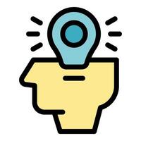 Light bulb emerging from human head symbolizing new idea vector
