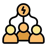 Teamwork and collaboration leading to electric success, powering business together vector