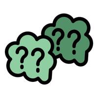 Question marks floating in thought bubbles representing uncertainty and confusion vector