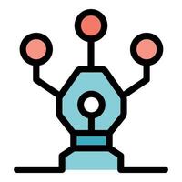 Core system collecting data from multiple sources icon vector