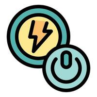 Power saving mode turning off electricity consumption vector