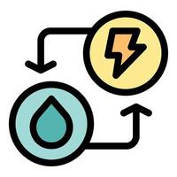 Hydropower generating electricity from water resources vector