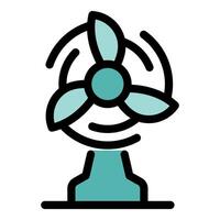 Rotating table fan blowing refreshing air in summer heat vector