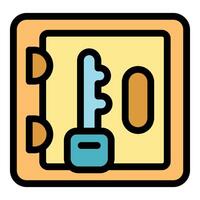 Key unlocking padlock, access granted, security concept vector