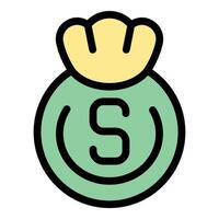 Money bag with dollar sign showing savings and investment vector
