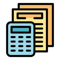 Calculator calculating tax form or business report vector