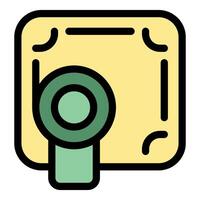 Magnetic diskette saving data with a green lock securing information vector