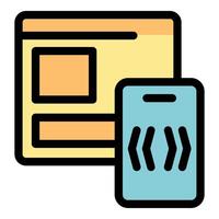 Web design and mobile app development creating user interface on smartphone and website vector