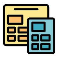 Electronic calculators representing accounting and financial calculations vector