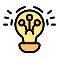 Bright idea shining light bulb symbolizing innovation and creativity vector