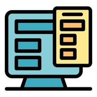 Computer showing checklist for online survey or exam vector