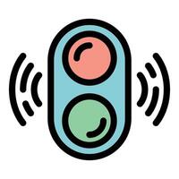Smart traffic light managing traffic flow with wireless communication vector