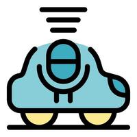 Futuristic flying car hovering with open roof design vector