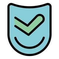 Security shield with check mark and smile, ensuring safety and satisfaction vector