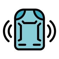 Wireless device emitting radio waves, modern communication technology vector