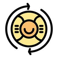 Customer satisfaction rotating chart showing positive feedback and service quality vector