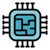 Electronic microchip showing complex circuitry and connections vector