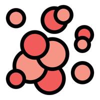 Red bubbles floating creating abstract pattern on white background vector