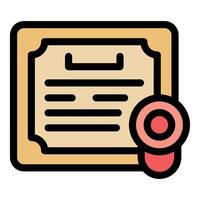 Diploma with red wax seal representing achievement and graduation vector