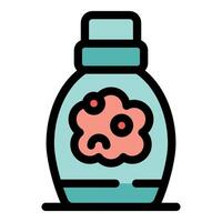 Microscopic robots attacking bacteria inside a container, representing nanotechnology in healthcare vector