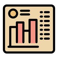 Digital dashboard displaying growing bar chart and data analysis vector