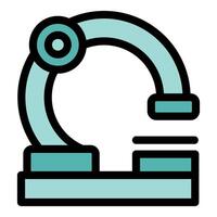 Laboratory microscope analyzing sample, scientific research icon vector