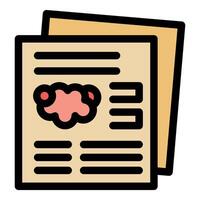 Medical report showing brain scan results and diagnosis information vector