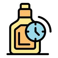 Keeping track of time, clock monitoring whiskey aging process vector