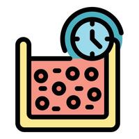 Petri dish with agar agar and clock showing incubation time vector
