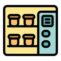 Yogurt vending machine displaying products for sale vector