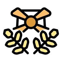 Propeller decorated with golden wheat representing agriculture and industry vector