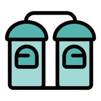 Double metal tank for beer brewing process showing small windows vector