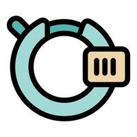 Smart watch showing battery charging status icon vector