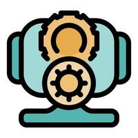 Webcam configuration and customization with gear and settings icons vector
