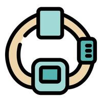 Smart bracelet showing time and allowing quick access to applications vector