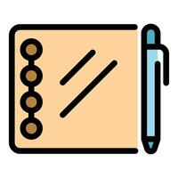 Notebook and pen representing planning and writing vector