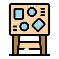School board showing geometric shapes for learning activities vector