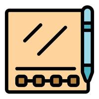 Digital notepad with pen for note taking and idea capturing vector