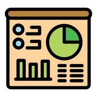 Presentation board showing pie chart and bar graph for business analysis vector