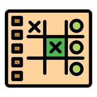 Tic tac toe game board showing winning move strategy vector