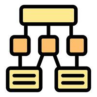 Algorithm flowchart connecting data blocks and representing complex process vector
